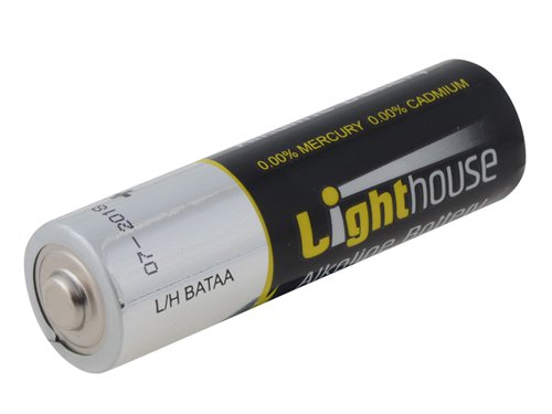 These Lighthouse high-performance alkaline batteries are designed to offer a high capacity for energy-hungry devices and offer a long storage life of up to 5 years. Alkaline batteries last longer when used with higher current devices and can, in some cases, outperform zinc-carbon products by up to 6 times, they also have less risk of leaking.1 x Pack of 4 Lighthouse Alkaline Batteries AA LR6 2400 mAh