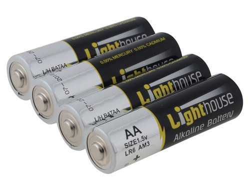 Lighthouse AA LR6 Alkaline Batteries 2400 mAh (Pack 4)