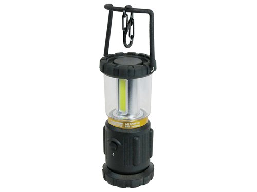 The Lighthouse LED Mini Camping Lantern uses high-power COB LEDs to provide a safe and portable source of light. With 2 different light modes: High with 150 lumen output, Low with 50 lumen output.It has a green flashing LED under the switch, which makes it easy to locate the lantern in the dark. With an impact-resistant case that has an integrated folding hanging/carry handle. Ideal for camping or fishing trips, and for use during power failures and roadside emergencies.Specification:Input Power: 3 x AA Cell batteries (supplied).Run Time: High 12hr., Low 35hr.Beam Distance: 10m.Weight: 147g (approx.).