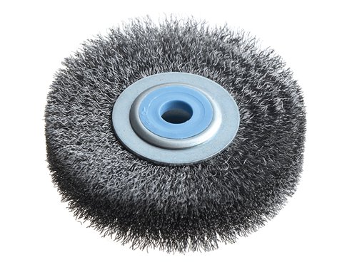 The Lessmann Wheel Brushes are filled with crimped wire and are used for obtaining different surface finishes. For the removal of rust, paint and dirt, for roughening, de-burring. Stripping or polishing.A decisive factor for choosing the most suitable brush is the wire and tube diameter. Brushes with a larger tube diameter are filled with more wire, are more aggressive and have a longer life. Some of the brushes are supplied with adaptor sets that allow easy mounting on all popular grinding machines.The adaptors have the following dimensions:Set 1: 30, 22.2, 20, 16 & 12mm, 1in & 1/2in. Set 2: 40, 32, 22.2, 20, & 16mm, 1in & 1/2in.Set 3: 50, 32, 22.2, 20, & 16mm, 1in & 1/2in.Set 4: Brushes With Metal Discs Bore 50.8 & Double Keyway 7x13; Plus Adaptor to Bore 30.Diameter. 80mm.Width. 18-20mm.Min/Max Bore: 10/20mm. Wire Gauge. 0.20Wire Type. Steel Crimped.Max R.P.M. 10,000.