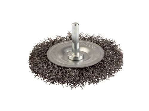 The Lessmann DIY Wheel Brushes are fitted with a 6mm shank and are generally used for the removal of rust, paint or dirt and for roughening, de-burring, stripping or polishing.Available in Steel or Brass.The Lessmann DIY Wheel Brush has the following specification:Wire Type: SteelDiameter: 75mm.Width: 8-10mm.Wire Gauge: 0.30.Shank: 6mm.Max Speed: 4,500/rpm.