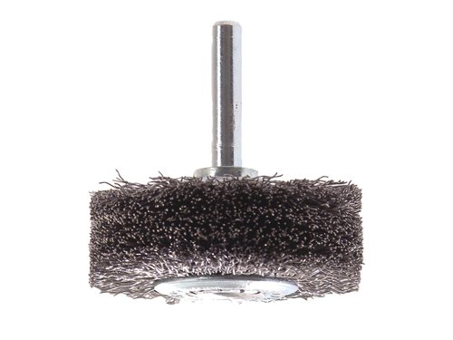 The Lessmann Wheel Brushes are fitted with a 6mm shank. The tight filling wire and powerful running makes these brushes excellent tools. These encapsulated brushes have a long service life due to the bedding of wire in plastic, which also prevents end breakage. The brushes have a consistent working width.The Lessmann Knotted Wheel Brush With Shank has the following specification:Wire Type: SteelDiameter: 70mmWidth: 13mmShank: 6mmWire Gauge: 0.30Max Speed: 15,000/rpm