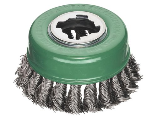 Lessmann X-Lock Stainless Steel Knot Cup Brush 85mm Non Spark
