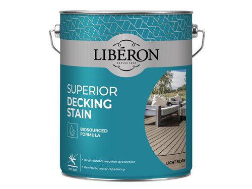 Liberon Superior Decking Stain Light Silver 5 litre