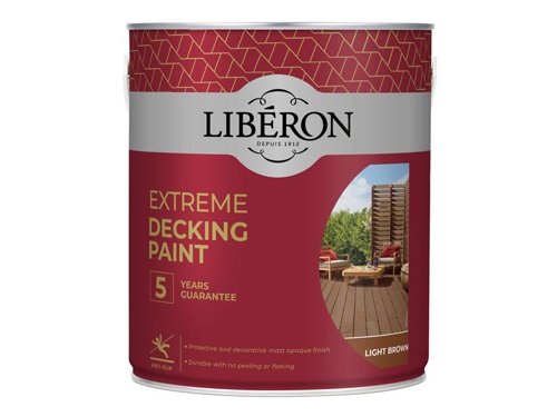 LIB126137 Liberon Extreme Decking Paint Light Brown 2.5 litre