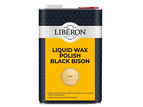 LIBBBLWCL5LN Liberon Liquid Wax Polish Black Bison Clear 5 litre