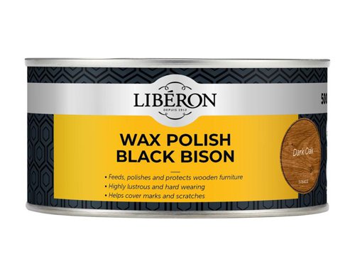 Liberon Wax Polish Black Bison Dark Oak 500ml