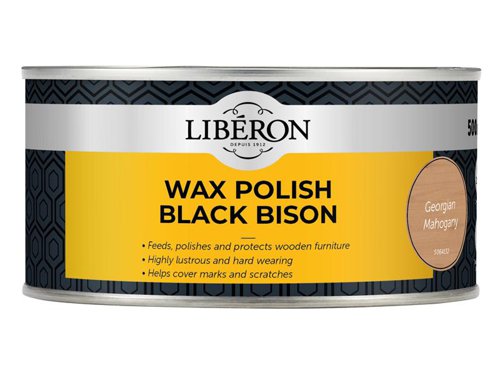 LIBBPWGM500N Liberon Black Bison Wax Paste Georgian Mahogany 500ml