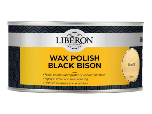 LIBBPWN500N Liberon Black Bison Wax Paste Neutral 500ml