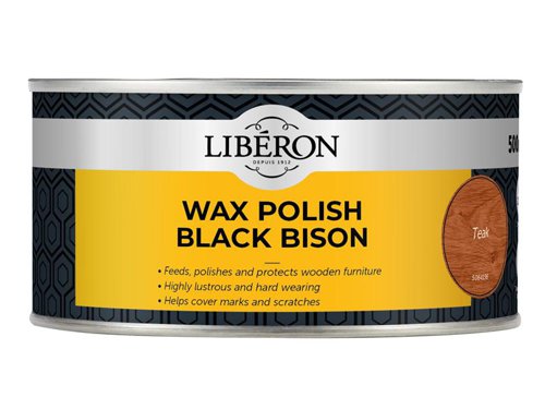 Liberon Black Bison Wax Paste Teak 500ml