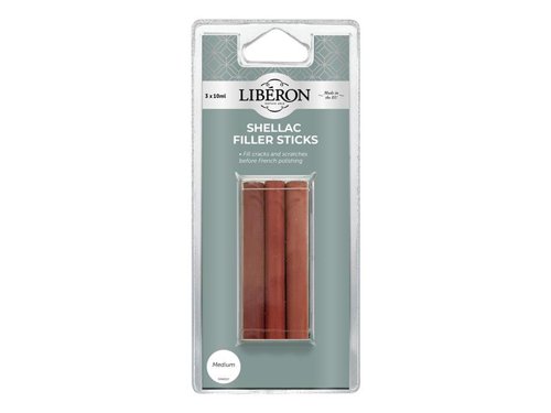LIBSFSMN Liberon Shellac Filler Sticks Medium (3 Pack)