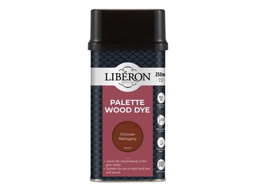 LIBWDPM250N Liberon Palette Wood Dye Victoria Mahogany 250ml