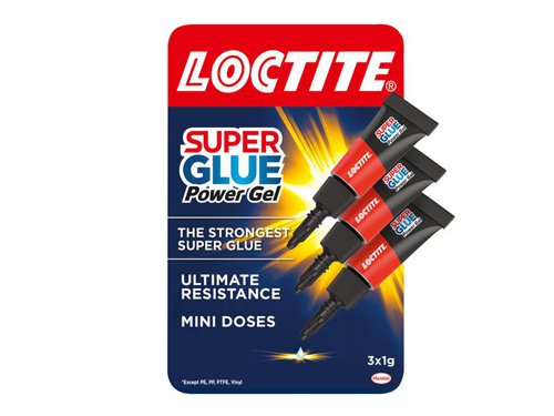 LOCSGGP1GNR Loctite Super Glue Power Gel Mini Tube Trio 3 x 1g