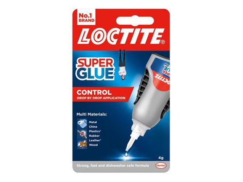 Loctite Super Glue Liquid Control is a versatile and reliable repair glue which is easy to use thanks to its squeeze bottle, for precise and powerful application. The formula contains extra strong and flexible bonds, which enables it to withstand heavy loads. It provides instant strength and transparent drying for a range of different materials. Including wood, rubber, plastic* and more. Water, dishwasher, shock and temperature resistant. Ensure all surfaces are clean and dry before using the glue. Twist cap clockwise until it locks, then unscrew in an anti-clockwise direction to open. Carefully squeeze a small drop onto one surface. Press surfaces together and hold until they set. Replace cap immediately and store upright in a cool dry place.*Not suitable for polyethylene (PE) or polypropylene (PP).