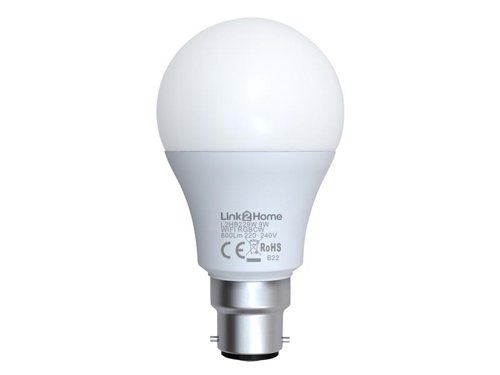 LTH Wi-Fi LED BC (B22) Opal GLS Dimmable Bulb, White + RGB 800 lm 9W