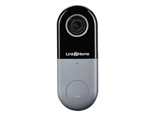 The Link2Home Smart Doorbell enables you to answer your front door from anywhere. Get instant alerts when someone presses the doorbell button or the motion sensor is activated. It emits its own exterior audible tone and can be easily linked with the Link2Home Bell Chime (sold separately) for inside your home. Secure connection, the camera utilises 128-bit SSL encryption.With full duplex, 2-way audio, you can hear and talk with your visitor using the Link2Home Pro app. It also streams in full HD (1080p) to your chosen device. Additionally, you can get a 145° wide-angle view of the area, zoom in, and enhance, you will be able to see every detail. This is the same day or night thanks to Night Vision LED sensors which let you view the whole scene at night. The CMOS sensor also provides better image clarity compared to CCD Sensors.If your Smart Doorbell detects something irregular or regular, you can receive an activity alert on your smartphone with a snapshot of what happened. You can record video clips of activity using the inbuilt MicroSD card slot (memory card*) or cloud service**.The casing is weatherproof (IP54 rated), so it will always keep monitoring, come rain or shine.Compatible with Amazon Echo Show and Google Screen devices including Google Chromecast. Just ask your smart speaker to access your camera device by saying 'Alexa show me the front door' or 'Hey Google show me the front door on the living room TV'.Quick and easy to set up. Simply install the mounting bracket, charge or plug in your bell, download the Link2Home Pro app and set it up from your Android or iOS device. No hub required. With no wires needed the bell can be placed anywhere around your front door or other areas. The mount can be fixed to wood or masonry using the screws provided. Using the Link2Home Pro app (Free) you can set up a range of Automation features including recording during specific times or bell to trigger another device.Memory:*MicroSD Card (sold separately): 16GB - up to 3 days, 32GB - up to 5 days, 64GB - up to 10 days, 128GB - up to 21 days.**Cloud Service (subscription sold separately). With the cloud service, you can continuously record everything that’s happening, 24/7, not just clips. So, you can scan through up to 30 days of video history to see what you’ve missed.System Requirements:Wi-Fi ConnectionMobile or tablet with iOS 8 or later, or Android 4.1 or laterLink2Home Pro Account (Free)1 x Link2Home Weatherproof (IP54) Smart Wired Doorbell.