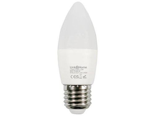 LTHE275W Link2Home Wi-Fi LED ES (E27) Opal Candle Dimmable Bulb, White + RGB 470 lm 5.5W