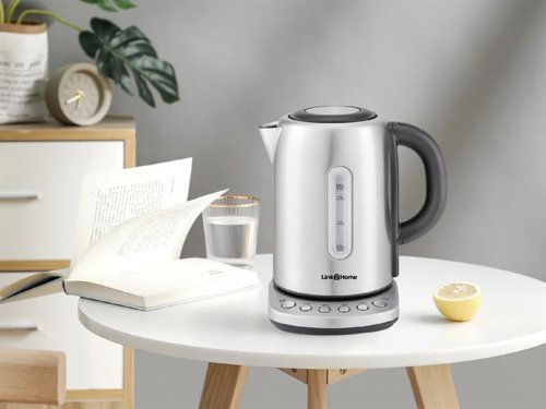The Link2Home Smart Kettle has four pre-programmed temperature buttons (70°, 80°, 90° and 100°). These pre-set temperature modes allow you to boil your kettle to the right temperature depending upon the beverage you are making: Black Tea (95-98°), Green Tea (80-85°), Hibiscus (70-75°), Oolong (80-95°), Coffee (95-98°).Once heated to the selected temperature, it turns itself off and, if selected, will even keep warm for 2 hours after heating. Its 1.7 litre jug features a push button, soft opening lid to prevent hot water splatter, concealed STRIX element, and a removable and washable scale filter.Use the app to turn your Smart Kettle on remotely, set timers and use the keep-warm function. Get alerts when your kettle starts to boil and reaches its desired temperature. The boil dry function will protect your kettle if you try to boil an empty kettle.It also features a baby bottle formula function, which boils the water to 100° to kill any bacteria and then allows it to cool down to between 70-90° (70° is the guidance set by the NHS for mixing baby powder formula to ensure all bacteria is killed). Save precious minutes on your morning routine or night-time feeding routine by setting up timers on your smart kettle for more convenience.Works with Amazon Alexa, Google Assistant and Siri.System Requirements:Wi-Fi ConnectionMobile smartphone or tablet with iOS 8 or later, or Android 4.1 or laterLink2Home Pro app account (Free)Specification:Power: 220-240V AC 50-60Hz 3000WCapacity 1.7 litre
