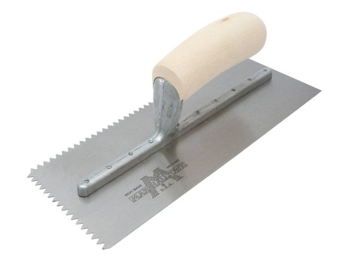 M/T701S Marshalltown M701S Notched Trowel V 3/16in Wooden Handle 11 x 4.1/2in