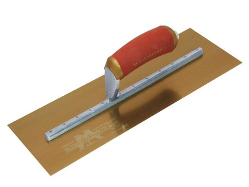 Marshalltown MPB145GSD Pre-Worn PermaShape® Finishing Gold S/S Trowel DuraSoft® 14 x 5in