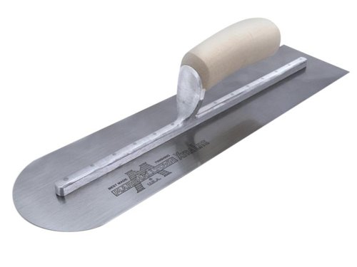M/T MXS81RE Rounded Plasterer's Finishing Trowel Wooden Handle 18 x 4in