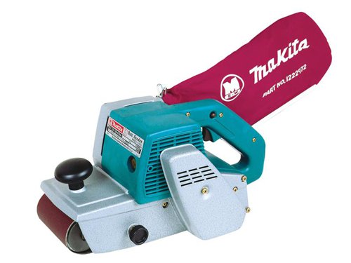 The Makita 9401 Heavy-Duty Belt Sander is ideal for site work. It has a high-power motor for stock removal and a flat top for inverted applications. This belt sander is fitted with a long cable which is perfect for sanding runs.Specifications:Input Power: 1,040W.No Load Speed: 350/min.Belt Size: 100 x 610mm.Weight: 7.4kg.This Makita 9401 Heavy-Duty Belt Sander 1040W comes in the 240V Version.Specifications:1 x Carbon Plate.1 x Dust Bag.1 x Abrasive Belt.1 x Step (Bench Stand).Input Power: 1,040W.No Load Speed: 350/min.Belt Size: 100 x 610mm.Weight: 7.4kg.