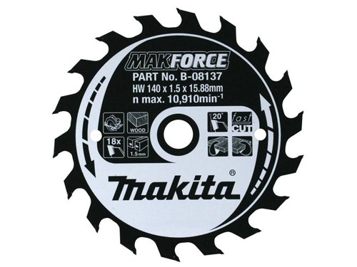 MAK B-08137 MAKFORCE Portable Saw Blade 140 x 15.88mm x 18T
