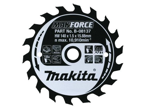 MAK B-08202 MAKFORCE TCT Circular Saw Blade 185 x 16mm x 16T