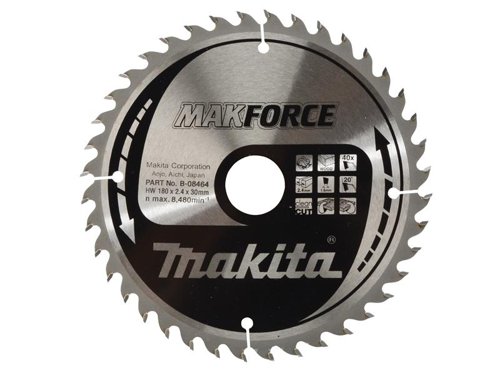 MAK B-08464 MAKFORCE TCT Circular Saw Blade 180 x 30mm x 40T