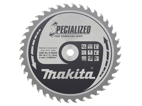 MAK B-09226 Specialized Wood Blade for Cordless Saws 150 x 10mm x 40T