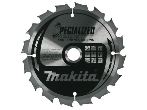 MAK B-09444 Specialized Tip Embedded Knot & Nail Saw Blade 235 x 30mm x 24T