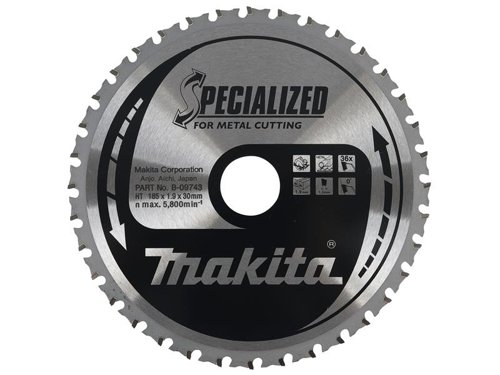 MAK B-09743 Specialized for Metal Cutting Saw Blade 185 x 30mm x 36T