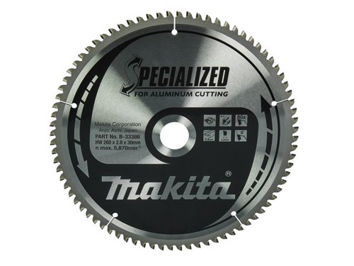 MAKB33386 Makita B-33386 Specialized Aluminium Saw Blade 260 x 30mm x 80T