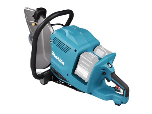 The Makita CE001G XGT 80Vmax Power Cutter has a powerful brushless motor, powered by 2 x 40Vmax Li-ion batteries (not supplied). Active Feedback sensing Technology (AFT) stops the engine if the rotation suddenly stops. A built-in WetGuard allows for excellent water resistant performance.Its extra-low vibration level allows for reduced operator fatigue. Whilst an electric brake provides increased operator safety. The battery protection system automatically shuts off power when the battery level is lowSpecifications:No Load Speed: 5,300/min.Max. Cutting Capacity: 127mm.Cutting Disc: 355 x 25.4mm Bore.Weight: 10.3kg.The Makita CE001GZ XGT 80Vmax Power Cutter comes as a Bare Unit, NO battery or charger.Supplied with:1 x Coupling Sleeve.1 x Reducing Ring 25.4 x 20 x 5mm for CE001G.1 x Wrench Set.