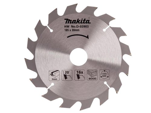 MAK D-03903 TCT Circular Saw Blade 185 x 30mm x 16T