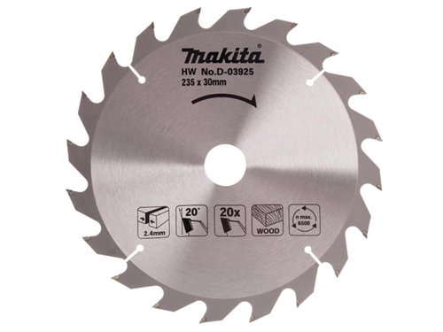MAK D-03925 TCT Circular Saw Blade 235 x 30mm x 20T