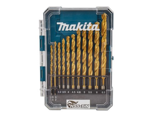 MAK D-72855 HSS-TiN Drill Bit Set, 13 Piece