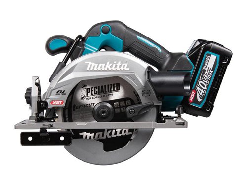 Makita HS012G XGT 40Vmax Circular Saw with a maintenance-free brushless motor and constant speed control. The electric brake provides maximum productivity and increased operator safety. XPT (Extreme Protection Technology) has been engineered for improved dust and water resistance for operation in harsh job site conditions. A battery protection circuit protects against overloading, over-discharging and over-heating. It also features twin LED lights with pre-glow and afterglow functions for better illumination and more accurate work.Compatible with the Auto-Start Wireless System (AWS), connects to compatible dust extractors with Bluetooth?½. The dust extractor automatically runs while the switch is on.Specifications:No Load Speed: 5,200/min.Max. Cutting Depth: @90?? 57mm, @45?? 41mm.Blade: 165 x 20mm Bore.Weight: 2.5kg.The Makita HS012GD201 XGT 40Vmax Circular Saw is supplied with:2 x XGT 40Vmax 40V 2.5Ah Li-ion Batteries.1 x DC40RA XGT 40Vmax Battery Charger.1 x Parallel Guide.1 x Dust Nozzle.1 x Hex Wrench.1 x Type 3 MAKPAC Case.