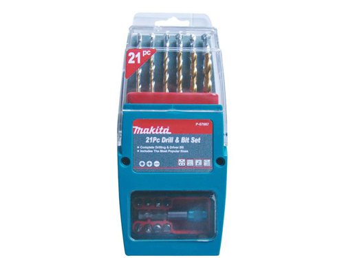 MAK P-57087 Titanium Coated Drill & Driver Set, 21 Piece