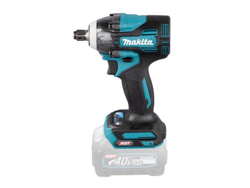 The Makita TW001G XGT 40Vmax BL Impact Wrench has an efficient brushless impact wrench with electronic 4 stage impact power selection for added versatility. 3 modes of reaction time allow for automatic stop available both in forward and reverse rotation modes. Reverse rotation auto stop mode stops after the bolt/nut loosened enough.Its ergonomically designed handle features a rubberised soft grip for increased user comfort and reduced fatique. XPT (Extreme Protection Technology) provides improved dust and water resistance for operation in harsh job site conditions. The battery protection system automatically shuts off power when the battery level is low. Its also features twin LED lights with pre-glow and afterglow functions.Specifications:Bit Holder: 3/4in Square C Ring.No Load Speed: 0-950/1,150/1,400/1,800/min.Impact Rate: 0-1,900/2,200/2,400/2,500/bpm.Max. Torque: 1,800Nm.Nut Busting Torque: 2,050Nm.Bolt Capacity: Standard: M12-M36.The Makita TW001GZ XGT 40Vmax BL Impact Wrench comes as a Bare Unit, NO battery or charger supplied.