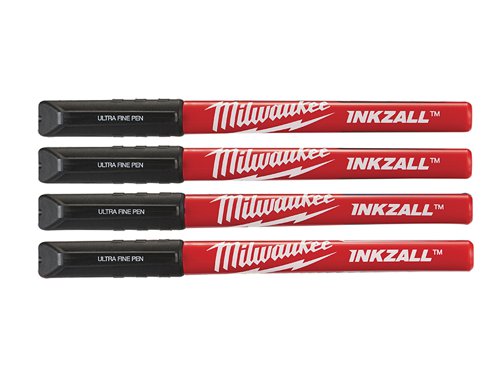 MHT INKZALL™ Ultra Fine Tip Pen Black (Pack 4)