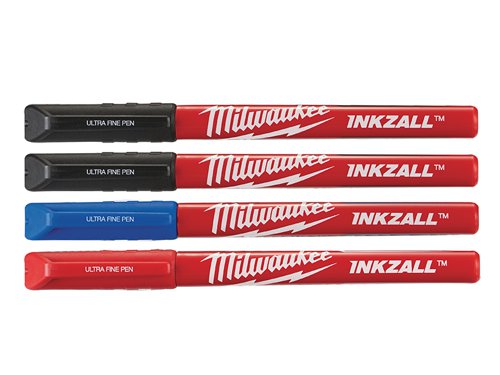 MHT INKZALL™ Ultra Fine Tip Pen Assorted Colours (Pack 4)