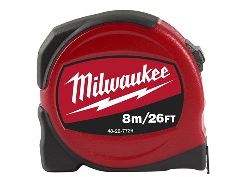 MHT Slimline Tape Measure 8m/26ft (Width 25mm)