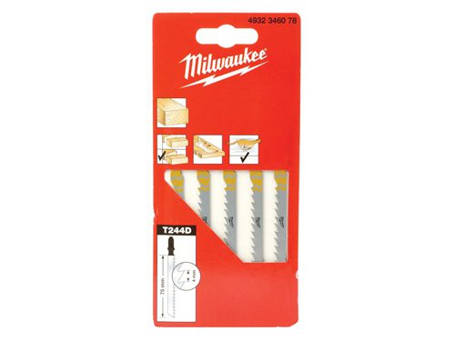 MIL Curve Cutting Wood Jigsaw Blades T244D (Pack 5)