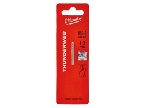 MIL HSS-G THUNDERWEB Metal Drill Bits (2) 1.0mm OL:34mm WL:12mm
