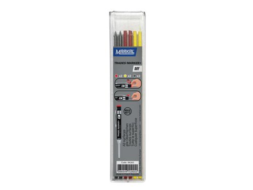 Markal TRADES-MARKER® DRY Assorted Refills (Pack 6)