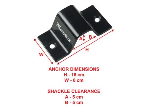 Hardened steel anchor point for mounting kit including expanding anchor bolts.Can be fixed to the floor or the wall.Clearance: 50mm.