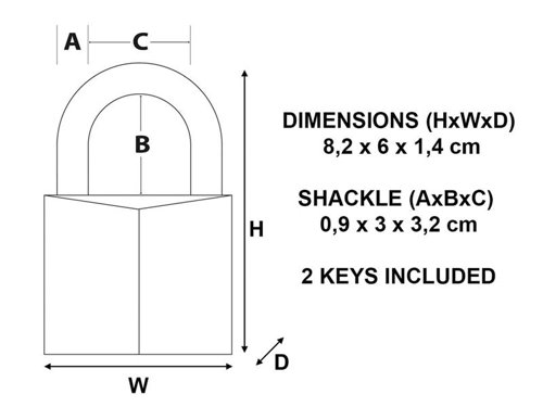 Master Lock Solid Brass 60mm Padlock 5-Pin