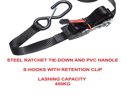 MLK Ratchet Tie-Down S-Hooks 4.25m 4 Piece