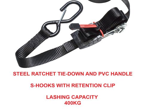 MLK3066E Master Lock Ratchet Tie-Down S-Hooks 4.25m 2 Piece